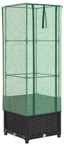 rattan megjelenésű magaságyás melegháztakaróval 40x40x139 cm