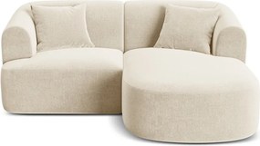 Bézs bársony sarokkanapé (jobb oldali-heverő résszel) Campi – Cosmopolitan Design