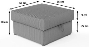 Sötétbarna SMART COSARO tárolós puff, 65x65 cm