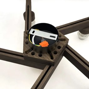 Brilagi - LED mennyezeti lámpa ANTHONY 5xE14/40W/230V diófa/fehér