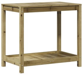 impregnált fenyőfa ültetőasztal polccal 82,5x50x75 cm