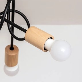 Felületre szerelhető csillár OXFORD 5xE27/15W/230V fenyő/fekete