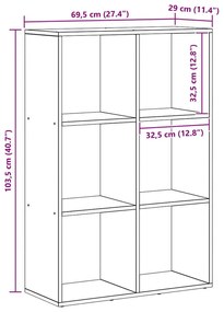 Könyvespolc Musta tammi 69.5 x 29 x 103.5 cm Faanyag