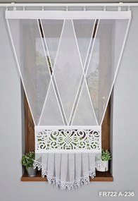 Kész panelfüggöny áttört és fodros gipiurával FR722 A-236 110x145 cm