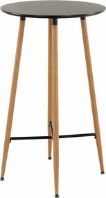 Bárasztal, fekete/tölgy, átmérő 60 cm, IMAM