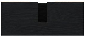 Fürdőszoba Mosdókagyló Szekrény Fekete Tölgy 80x33x60 cm Műanyag