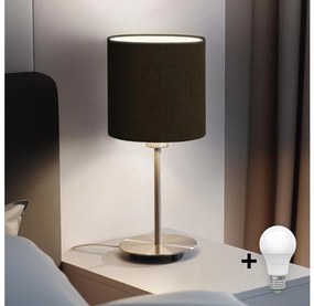 Eglo Eglo - LED  Asztali lámpa TUNJA 1xE27/60W/230V 38,5 cm matt króm/barna EG32512C