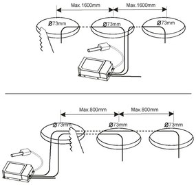 Eglo 32882-SZETT 3x LED RGB dimmelhető süllyesztett mennyezeti lámpa FUEVA-C 1xLED/3W/230V
