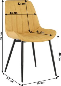 Szék, ekobőr sárga/fekete, HAZAL