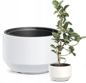 Műanyag Kaspó+betét Fehér 40X25CM 26L Űrtartalom Kerek Heos Lengyel Termék