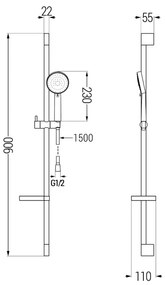 Mexen zuhanygarnitúra DS75, króm / fehér, 785754583-02