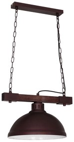 Csillár láncon HAKON 1xE27/60W/230V sötétfa