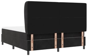 Boxspring Ágy Matrac Fekete 180x200 cm Bársony