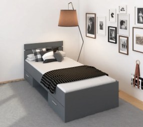 Ágykeret, 90x200, grafit, MICHIGAN NEW