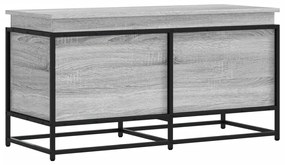 szürke sonoma szerelt fa tárolóláda fedéllel 100x40x51,5 cm