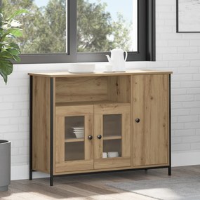 Oldalszekrény Kézműves Tölgy 100x35x75 cm Konstrukciós Fa