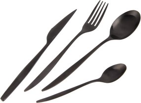 Fekete rozsdamentes acél evőeszköz készlet 24 db-os – Orion