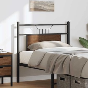 barna tölgy színű szerelt fa és acél fejtámla 75 cm