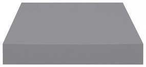 4 db szürke MDF lebegő fali polc 23 x 23,5 x 3,8 cm