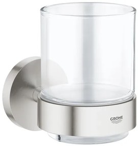 Grohe Essentials pohártartó pohárral együttsupersteel 40447dc1 G40447DC1