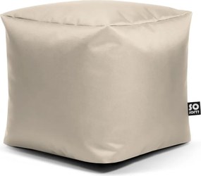 Bézs bőrutánzat gyerek babzsákfotel Cube M – So Soft?