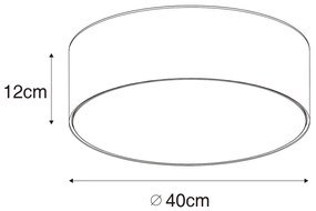 Modern mennyezeti lámpa szürke 40 cm arany belsővel - Drum