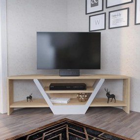 TV szekrény Sares - Oak, White