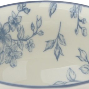 6 darab kerámia tálka szelíd virágok 11,5 cm, kék