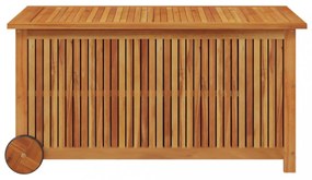 tömör akácfa kerti tárolóláda kerekekkel 113 x 50 x 58 cm