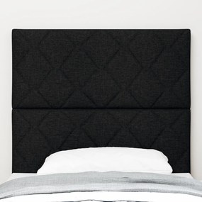 Fekete Fejtámla Gyémánt Blokkokkal 90 cm Szövet, Fekete Fejtámla Gyémánt Blokkokkal 180 cm Szövet