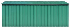 zöld fém kerti fészer 257 x 489 x 181 cm