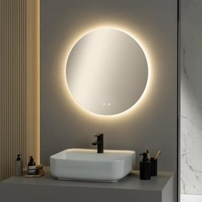 Brilagi - DEMI ECO LED dimmelhető, páramentesítő fűtéssel rendelkező tükör LED háttérvilágítással, 12W/230V, átmérő 60 cm, IP44