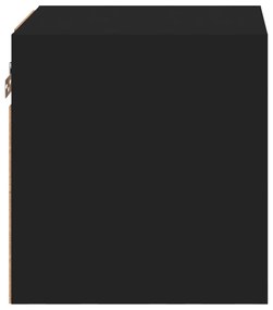 2 db fekete fali TV-szekrény LED-világítással 30 x 28,5 x 30 cm