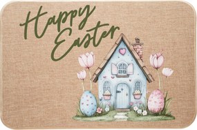 Lábtörlő lenvászon dekoráció húsvétra Happy Easter