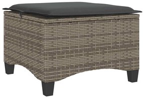 2 db szürke polirattan kerti székek párnákkal 55x55x36 cm