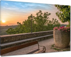 Vászonkép 100x70 Naplemente Virágok