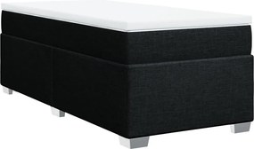 vidaXL fekete szövet rugós ágy matraccal 90x190 cm