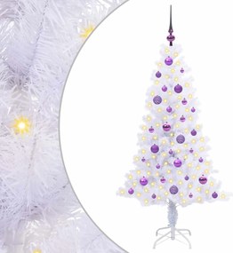 vidaXL Mű karácsonyfa 150 LED-del állvánnyal Fehér 150 cm PVC és Acél