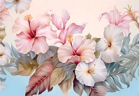 Fotótapéta Hibiszkusz finom virágok pasztell 312x219 hálószoba +ragasztó