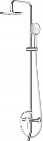 Zuhanyoszlop csapteleppel, állítható kabinhoz ezüst Avapax szett