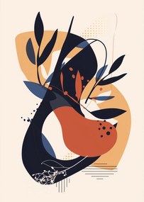 Poszter 64x90cm Absztrakt Botanika Mozgásban