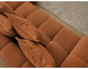 Terrakotta színű zsenília kinyitható-tárolóhelyes sarokkanapé (jobb oldali-L alakú) Everest – Bobochic Paris