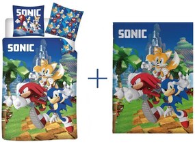 Sonic a sündisznó gyerek ágyneműhuzat és polár takaró szett