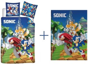 Sonic a sündisznó gyerek, ovis ágyneműhuzat és polár takaró szett