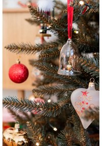 3 db-os fehér üveg szívalakú karácsonyi dísz készlet - Ego Dekor