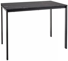 Étkező szett 1 + 4, fekete RAMOD asztal 100x60 cm + kék LAVA szék fekete lábakkal