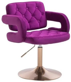 HR8403N Fukszia modern velúr szék arany lábbal