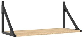 2 db sonoma tölgy színű szerelt fa fali polc 60 x 25 x 25,5 cm