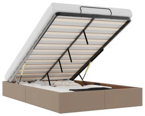 oszmán ágykeret matrac nélkül cappucino 120x190 cm műbőr