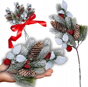 Karácsonyi ág gyümölcsökkel és tobozokkal díszített 46cm